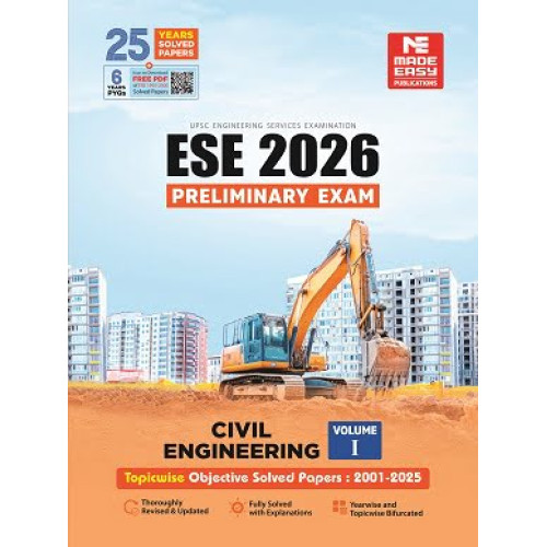 ESE 2026: Preliminary Exam: Civil Engineering Objective Solved Paper Vol-1